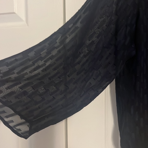 Very flattering blue blouse with blue tank built in and blue sheer overlay - Picture 2 of 2